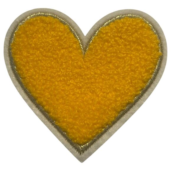 Heart in Yellow Iron On Patch - Picture 2 of 2